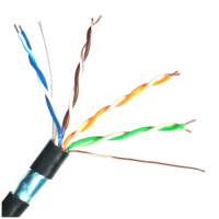 CABLE de alta velocidad S/FTP para exteriores, PE + PVC, 24AWG, 4PR, CCA, para CAT5e/Cat6, CABLE ETHERNET para exteriores