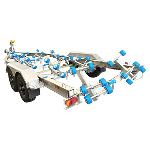 Remorques de <span class=keywords><strong>bateau</strong></span> en aluminium à double essieu de 7 m (24 pi) avec frein hydraulique pour le transport de bateaux et de embarcations à moteur - Product Image 4