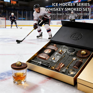 Ensemble de fumage de <span class=keywords><strong>whisky</strong></span> haut de gamme personnalisé, accessoires de fumage de cocktails, cadeaux et souvenirs pour événements sportifs de hockey sur glace, copeaux de bois - Product Image 2