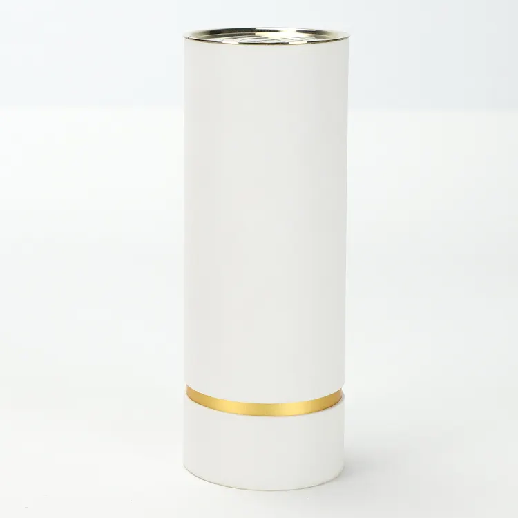 Tube rond en papier Kraft blanc personnalisé, 50 pièces, emballage en carton pour col, épaules et cylindres, boîte avec haut en alliage