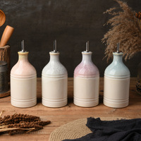 Nouveau Distributeur d'Huile d'Olive en Céramique à Glaçure Réactive Créative OEM ODM, Bouteille de Rangement Rétro Nordique Personnalisée pour Sauce Soja et Vinaigre