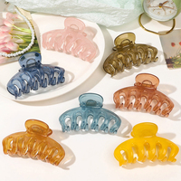 Grandes pinces à cheveux transparentes de 11cm pour filles, couleur gelée, citrouille, accessoires pour cheveux épais, vente en gros d'accessoires pour cheveux simples pour femmes