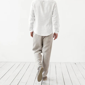 Classic Men's Linen Pants Durable <b>Summer</b> Bottoms Versatile Lightweight <b>Trousers</b> for Beach Office and Everyday Style - Product Image 2