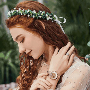 <span class=keywords><strong>นาฬิกา</strong></span>ข้อมือ<span class=keywords><strong>ผู้หญิง</strong></span> แฟชั่น กลไกอัตโนมัติ โครงสร้างโปร่งใส สายสแตนเลสอะคริลิก หน้าปัด 35 มม. กันน้ำ 30 เมตร เรืองแสง - Product Image 3