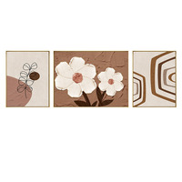 Peinture murale moderne abstraite pour salon, triptyque floral, peinture en porcelaine cristalline