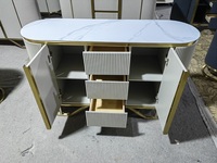 Buffet de salle à manger de luxe avec dessus en acier inoxydable pour bar à domicile, salon, restaurant, hôtel