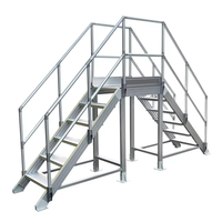 Plataforma de Escaleras Industriales, Diseño Personalizado, Escaleras de Aluminio, Pasarela, Escalera Móvil Industrial con Plataformas