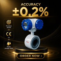 Débitmètre électromagnétique industriel IP65/IP68 4-20 mA, construction intégrale en acier inoxydable pour la mesure des liquides