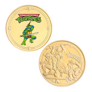 Vente en gros de 5 pièces de monnaie en or représentant des personnages de films américains et de pièces commémoratives en métal des Tortues <span class=keywords><strong>Ninja</strong></span>, parfaites pour la collection ou les cadeaux - Product Image 4