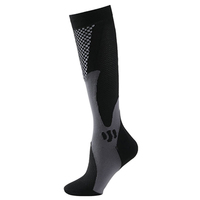 Vêtements de sport de compression en gros, chaussettes de mollet, chaussettes longues compressées extensibles, jacquard, chaussettes de course à pied personnalisées, chaussettes de yoga à pression