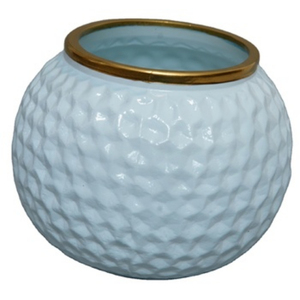 Serving Bowl with Elegant Gold Rim Modern <b>Decorative</b> Fruit Bowl for Table Dining Home <b>Kitchen</b> <b>Decor</b> Luxury Textured Glass - Product Image 1
