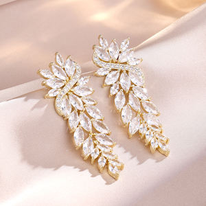 ROKOL EP1072, pendientes de boda de circonita cúbica de alta calidad para mujer, pendientes llamativos 2025, pendientes de lujo para Boda nupcial - Product Image 5