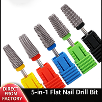 Foret à ongles 5-en-1 à dents droites, tête de polissage à coupe croisée, outil électrique pour retirer les ongles