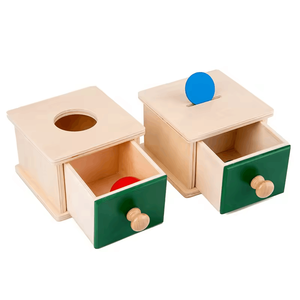 Scatola di monete in legno ispirata ai Montessori Unisex giocattolo educativo per l'apprendimento dei colori forma di smistamento regalo - Product Image 1