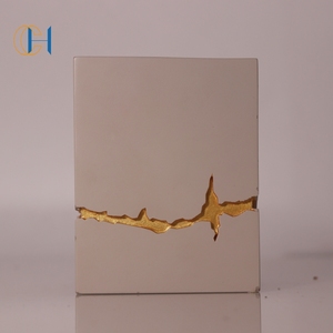 C & H Mountain Cracks Mèche en bois de guérison naturelle Massage en gros Yoga <span class=keywords><strong>Ciment</strong></span> Navire Support luxueux Cire de soja Bougie parfumée - Product Image 3