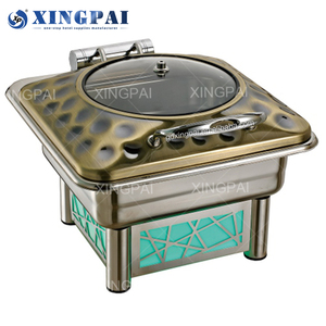 XINGPAI Catering Equipment Buffet Luxury LED <strong>Light</strong> Base Serving Bronze Chafing Dish <strong>Food</strong> <strong>Warmer</strong> Chaffing Dishes for Sale - Product Image 2