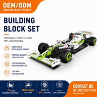 Ensemble de blocs de construction de voiture de course de formule 1 RC JKC7203 1:8, couleur blanc-vert, modèle MOC high-tech, jouet de briques de collection pour adolescents