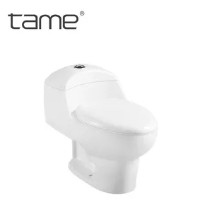 TAME TM986 дешевая и Изысканная мебель для ванной комнаты керамический белый сифонный струйный слив Цельный унитаз