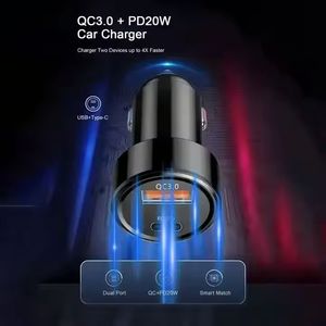 Chargeur de voiture à vente chaude QC3.0 30W USB-C, chargeur de voiture à charge rapide type C pour téléphones mobiles - Product Image 6