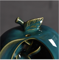 Encensoir en céramique créatif en forme de pomme pour bakhoor, brûleur d'encens à refoulement, support pour cônes, diffuseur écologique à effet cascade