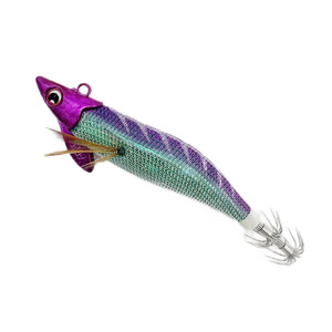 Guosong 3714 Crevettes Squid Jig 3.0 #30g Tête de plomb <span class=keywords><strong>Crochet</strong></span> en bois pour poulpe Leurre EGI Squid Jig poulpe leurre de pêche Eau salée - Product Image 5