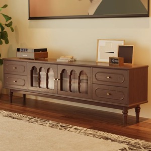 Mueble de TV de madera maciza Weihang, estilo vintage, mueble de TV con almacenamiento, para sala de estar, uso doméstico - Product Image 2