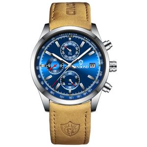Reloj de Cuarzo Multifuncional para Hombre OEM ODM, Popular Estilo Binbond de Cuero y Acero, Resistente al Agua, con Esfera de Cristal y Pantalla de Agujas - Product Image 1