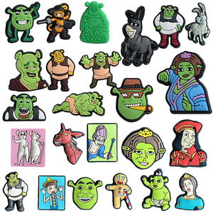 Breloques en PVC personnalisées avec logo de dessin animé <span class=keywords><strong>Shrek</strong></span> pour bracelet, sac à sabots, fabrication de coques de téléphone - Product Image 1