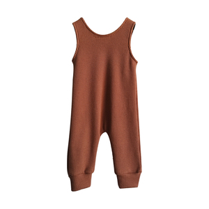 Custom <strong>Baby</strong> <strong>comfort</strong> 300g Waffle Fabric Plain Button Sleeveless Trousers Rompers - Product Image 3