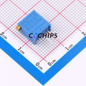 Resistencia Ajustable/Potenciómetro 3296X-202-LF, Componente de Orificio Pasante (THT)-3P, 9.5x4.8mm, Resistencia de 2kOhm, 10%, 500mW, 250ppm ℃ - Product Image 1