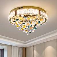 Lustre de plafond rond à LED design, lampe de plafond en cristal, lampe de plafond moderne minimaliste pour villa, salon