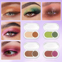 Palette de fards à paupières deux couleurs HANDAIYAN H2065 – Vente en gros, étanche, marque privée, maquillage pour les yeux, offre en vrac