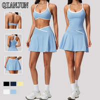 Ensemble de sport pour femmes avec short, respirant, dos nageur, taille haute, effet push-up fessier, pour yoga, gym et tennis