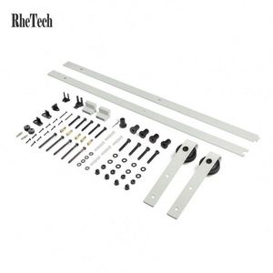 WEKIS Heavy-Duty 6.6ft/2m I-Shape Barn Door Hardware Kit Single Double Track Bypass <b>Bracket</b> Industrial Steel 120KG Capacity - Product Image 3