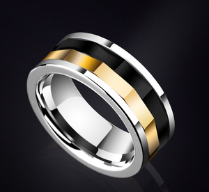 ファインジュエリーカトリックロザリオリングゴールドタングステンプレシャスストーン天然動物の婚約ギリシャパーティーマンリングブラック受け入れ - Product Image 4