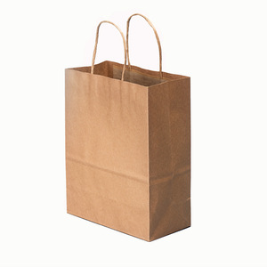 Bolsas de Papel Kraft con Fondo Cuadrado, Tamaño Grande, Impermeables, con Asas Reforzadas, para Envasado de Alimentos, con Logotipo Personalizado Imprimible - Product Image 3