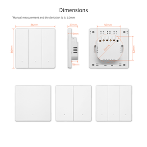 Tuya Wifi <span class=keywords><strong>1</strong></span>/<span class=keywords><strong>2</strong></span>/3 Bende 86-Type Ultra Smart Life Wandschakelaar Voor Huisdecoratie-Aan De Muur Gemonteerde Schakelaar Drukknop Lichtschakelaar - Product Image 5