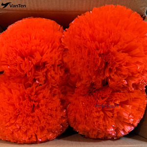 New Fluffy Customize <strong>Red</strong> 4/3.5 Inch Eco PET Friendly Cheer <strong>Pompoms</strong> for Allstar Cheerleading Competitions and Dance Events - Product Image 4