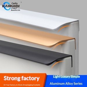 Versteckter Griff aus Aluminiumlegierung, Moderner Minimalistischer Luxus-Schrankgriff, Schubladengriff, Türgriff ohne Bohren, Langer Verdeckter Griff in Schwarz - Product Image 2