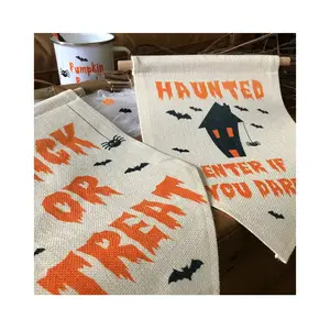 Decorations Wall Decor Trick Or Treat Pennant Plain Blank Sublimation Halloween Banner Flags