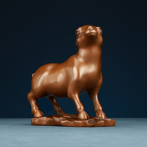 Purple Copper Zodiac Sheep Figurine Feng Shui <b>Desk</b> Decor Home Office Decoration Chinese New Year Gift Single Piece - Product Image 2