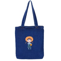 Logo personnalisé Eco Recyclé Designer Femmes Épaule Toile Vêtement Sacs Denim Fourre-Tout