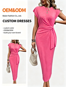 Vestido Casual <span class=keywords><strong>de</strong></span> Verano para Mujer, Estilo Vintage, Cintura Natural, Transpirable, <span class=keywords><strong>Manga</strong></span> <span class=keywords><strong>Corta</strong></span>, Maxi - Product Image 1