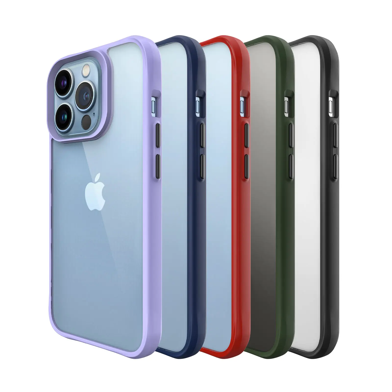 For iPhone 13 pro Shockproof Tpu Matte clear Case 4 Anti-shock Corners 2in1 Hybrid Layer Hard Pc Phone Case Back Cover For iphone 14 pro max