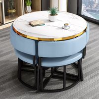 Ensemble de table à manger de luxe moderne, design gain de place, idéal pour appartement, chaises en PU durables, installation facile, cuisine, salon