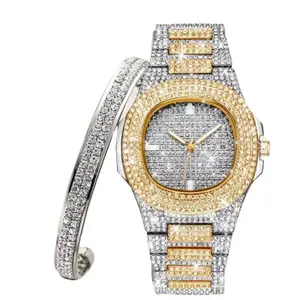 4325 золотые часы, брендовые часы со стразами, роскошные кварцевые наручные часы со стразами от лучшего бренда для мужчин