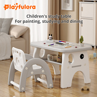 Ensemble de bureau et de chaise d'étude ergonomique pour enfants, table d'apprentissage en plastique durable pour enfants, facile à nettoyer pour la maison, l'école et la salle de classe