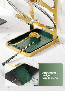 Portatapenne in ferro <span class=keywords><strong>oro</strong></span> con vassoio di scarico portabagagli portaoggetti per uso cucina utensili da cucina - Product Image 6