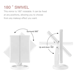 Fabricante que vende lupa de pantalla táctil Led plegable portátil de escritorio HD <span class=keywords><strong>espejo</strong></span> cuadrado giratorio de 180 grados <span class=keywords><strong>espejo</strong></span> de maquillaje - Product Image 3