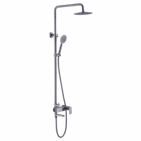 Mitigeur de douche pluie monocommande contemporain brossé OEM d'usine avec pommeau de douche rotatif à 360°, sans plomb, robinet de baignoire et de douche à valve céramique